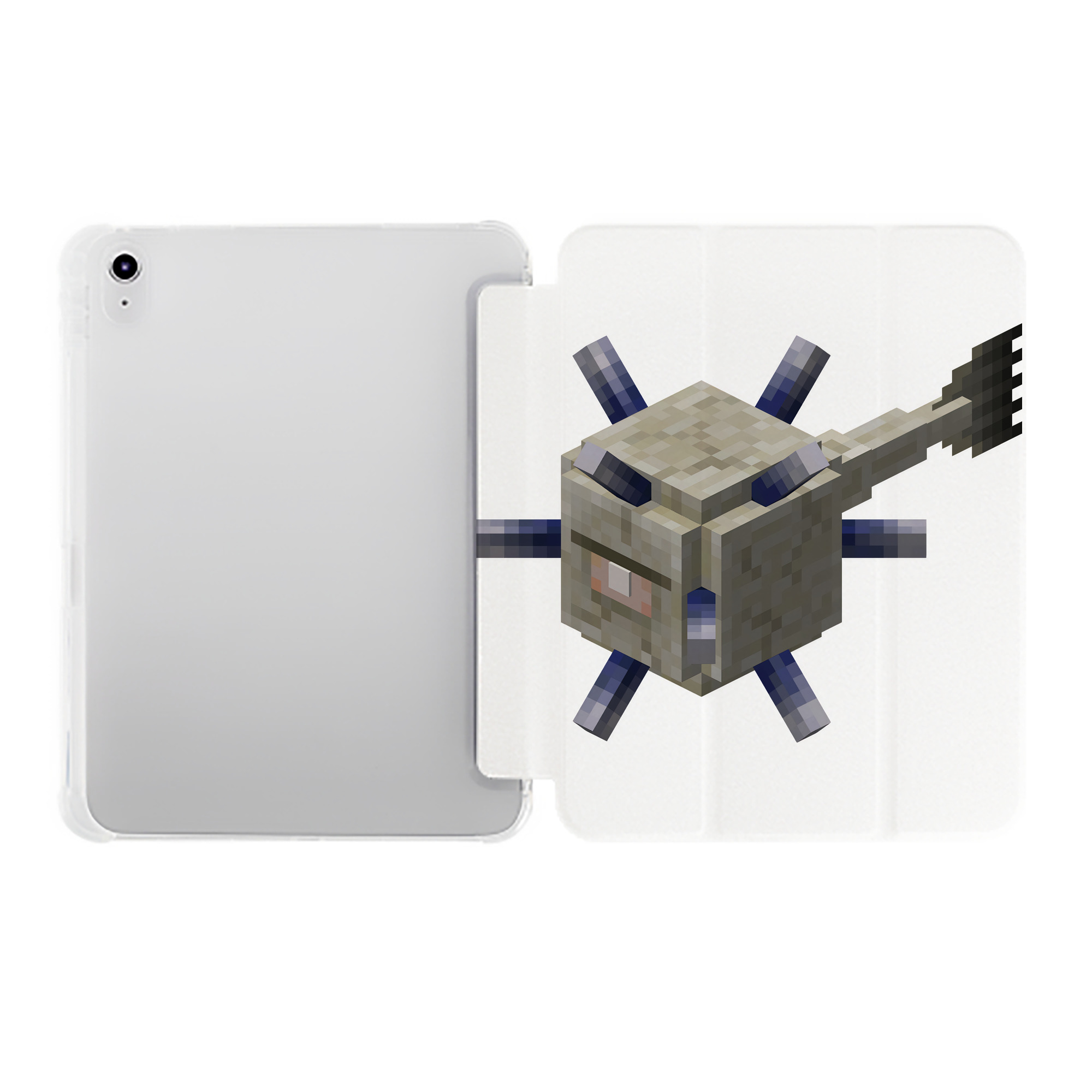（画像用） マインクラフト ブロックの世界 Minecraft MC Block world IPad ケース ペン収納付き 三つ折りスタンド PUレザー×シリコン 対応機種9.5/10.5/10.9インチ